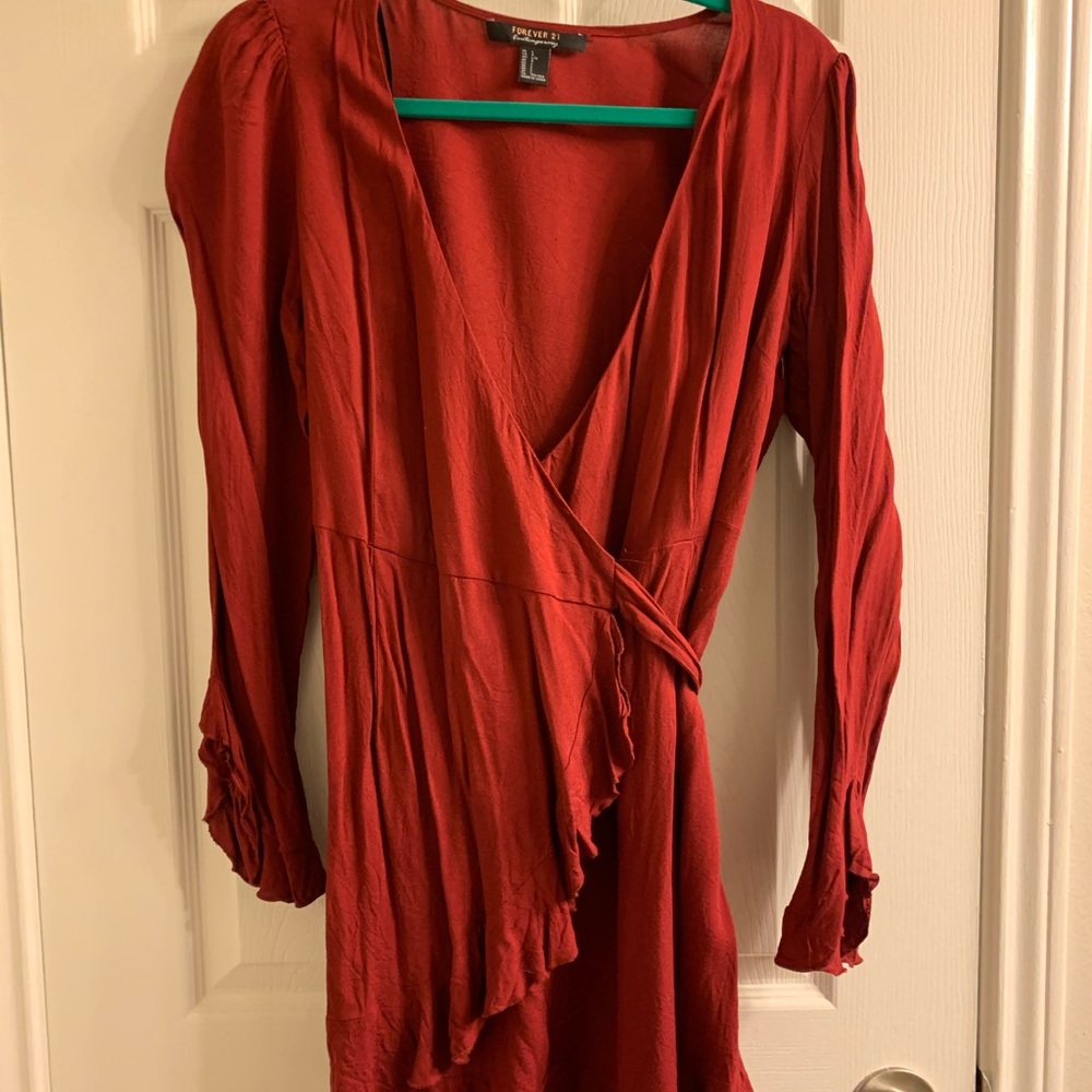 Maroon Wrap Dress